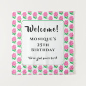 Roze rozen wandkleed (Voorkant)