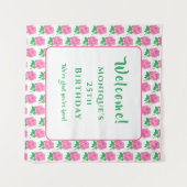 Roze rozen wandkleed (Voorkant (horizontaal))