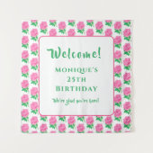 Roze rozen wandkleed (Voorkant)