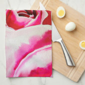 Roze rozen watercolor kunst theedoek (Quarter Fold)