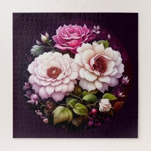 Roze Rozen Waterverf Bloemen Legpuzzel