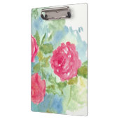 Roze Rozen Waterverf Bloemen Schilderen Klembord (Links)