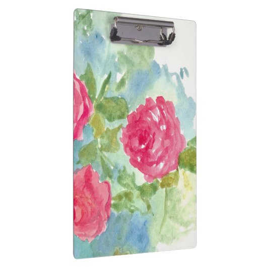 Roze Rozen Waterverf Bloemen Schilderen Klembord (Rechts)