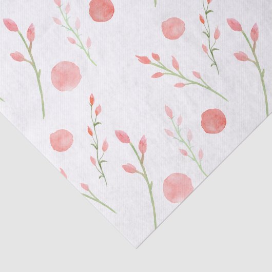  Roze Rozen Waterverf Bloemen Tissuepapier (Detail)