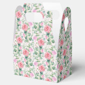 Roze Rozen Waterverf Bloemen Tuin Bedankdoosjes (Geopend)