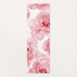 Roze Rozen Waterverf Bloemendecor Botanisch Yogamat