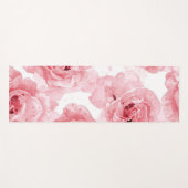 Roze Rozen Waterverf Bloemendecor Botanisch Yogamat (Voorkant (horizontaal))