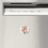 Roze Rozen Waterverf Bloemendruk Magneet (Insitu (Vaatwasser))