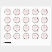 Roze Rozen Waterverf Bloementuin Baby shower Ronde Sticker (Vel)