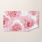 Roze Rozen Waterverf Bloemig Blozend Botanisch Bad Handdoek (Handdoek)