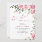 Roze rozen waterverf bloemig elegant vrijgezellenf kaart (Voorkant)