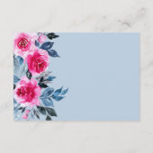 Roze Rozen Waterverf Botanische bruiloft receptie Informatiekaartje (Achterkant)