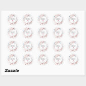 Roze rozen waterverf bruidsdouche favorietjes ronde sticker (Vel)