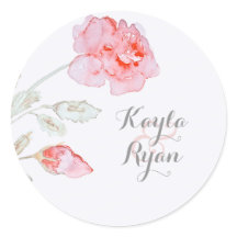 Roze Rozen Waterverf Bruiloft