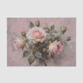 Roze Rozen Waterverf Decoupage Tissuepapier (Voorkant)