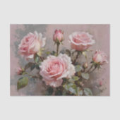 Roze Rozen Waterverf Decoupage Tissuepapier (Voorkant)