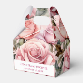 Roze Rozen Waterverf Favoriete Boxen Bedankdoosjes