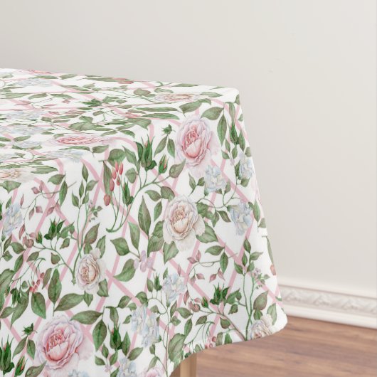 Roze rozen -  Waterverf Floral Tafelkleed (Voorbeeld)