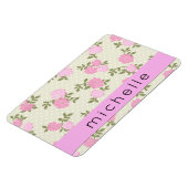 Roze Rozen, Waterverf Flowers, Boho, Jouw naam Magneet (Linkerzijde)