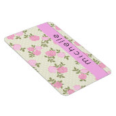 Roze Rozen, Waterverf Flowers, Boho, Jouw naam Magneet (Rechterzijde)