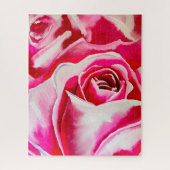 Roze rozen waterverf kunst legpuzzel (Verticaal)