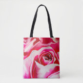 Roze rozen waterverf kunst tote bag (Voorkant)