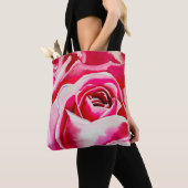 Roze rozen waterverf kunst tote bag (Dichtbij)