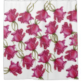 Roze rozen Waterverf met handbeschilderd Douchegordijn (Voorkant)