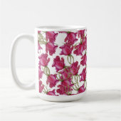 Roze rozen Waterverf met handbeschilderd Koffiemok (Links)