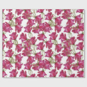 Roze rozen Waterverf Patroon met handbeschilderd Cadeaupapier (Vlak)