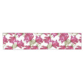 Roze rozen Waterverf Patroon met handbeschilderd Korte Tafelloper (Horizontaal)