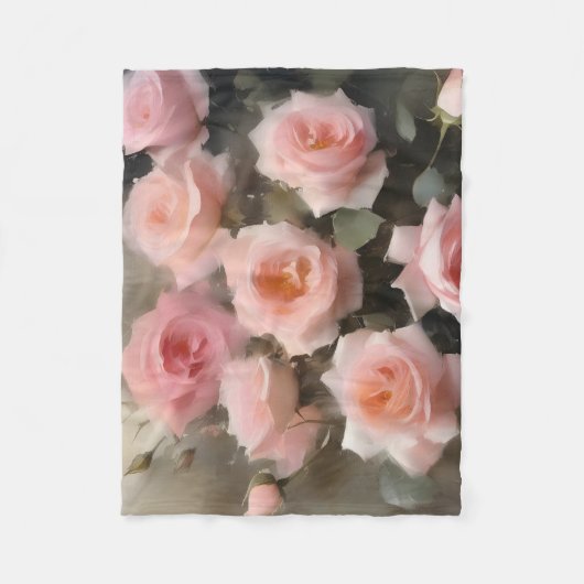  roze rozen waterverf schilderij fleece deken (Voorkant)