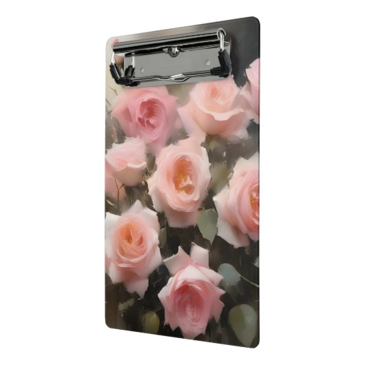  roze rozen waterverf schilderij mini klembord (Angled2)