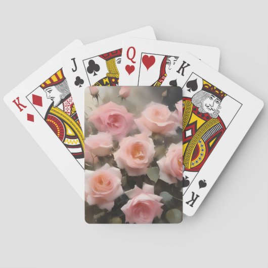 roze rozen waterverf schilderij pokerkaarten (Achterkant)