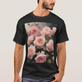  roze rozen waterverf schilderij t-shirt