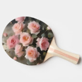  roze rozen waterverf schilderij tafeltennisbatje (Zijkant)