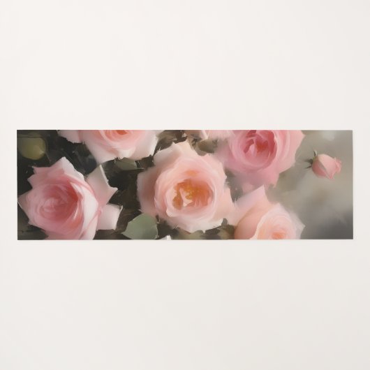  roze rozen waterverf schilderij yogamat (Achterkant (horizontaal))