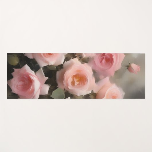 roze rozen waterverf schilderij yogamat (Voorkant (horizontaal))