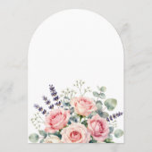 Roze Rozen Waterverf Verlovingsfeest Kaart (Achterkant)