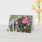 Roze Rozen  Wenskaart Kaart (Gele Bloem)