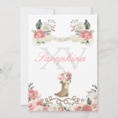 Roze Rozen Western Mariachi Cowgirl Quinceañera Kaart (Achterkant)