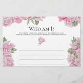 Roze rozen - Wie ben ik vrijgezellenfeest spel Briefpapier (Voorkant)