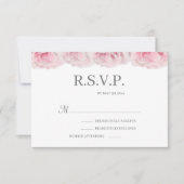 Roze rozen wit grijs elegante bloemige trouw-RSVP Kaart (Voorkant)