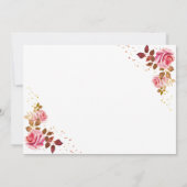 Roze Rozen Wit Kruis Baby Peuter Foto Doop Kaart (Achterkant)