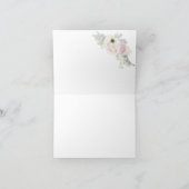 Roze rozen witte anemoon trouw dank je wel bedankkaart (Binnen)