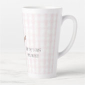 Roze Rozen Witte Bloem Waterkan Latte Mok (Rechts)