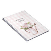Roze Rozen Witte Bloem Waterkan Notitieboek (Rechterzijde)