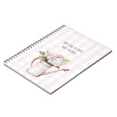 Roze Rozen Witte Bloem Waterkan Notitieboek (Linkerzijde)