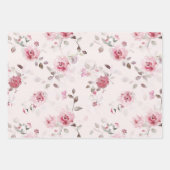 Roze Rozen Witte Hek Bruidsdouche Inpakpapier Vel (Voorkant 2)