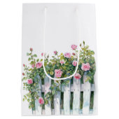 Roze Rozen Witte Hek Geboortedag Medium Cadeauzakje (Achterkant)